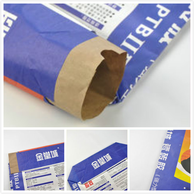 Sacs en papier kraft multicolores, sacs inférieurs carrés pour l'emballage d'industrie du ciment